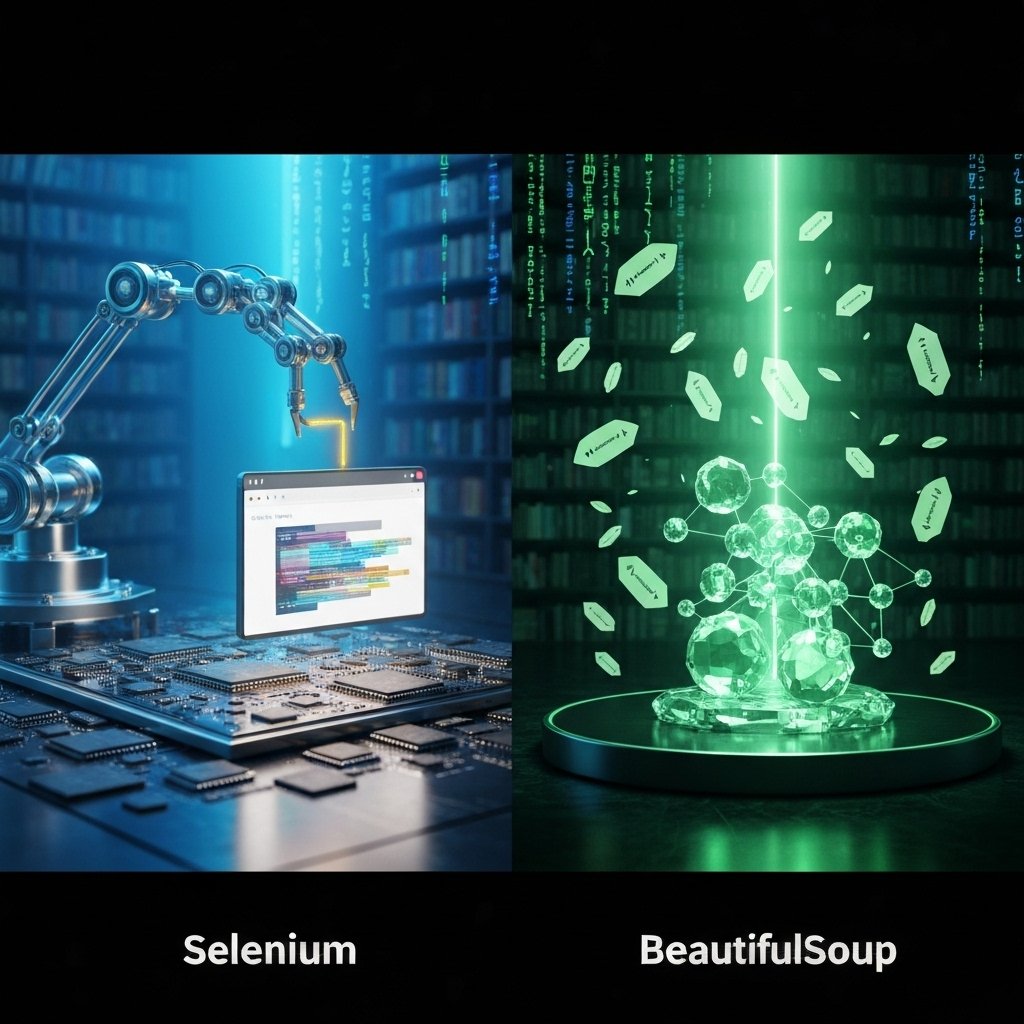 Selenium과 BeautifulSoup의 차이 관련 이미지